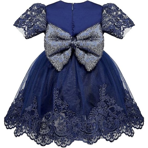 NWT Beautiful Sparkling Sequin Bow Baby Dress Christmas Flower Girl Page… - Picture 6 of 12